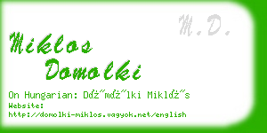 miklos domolki business card